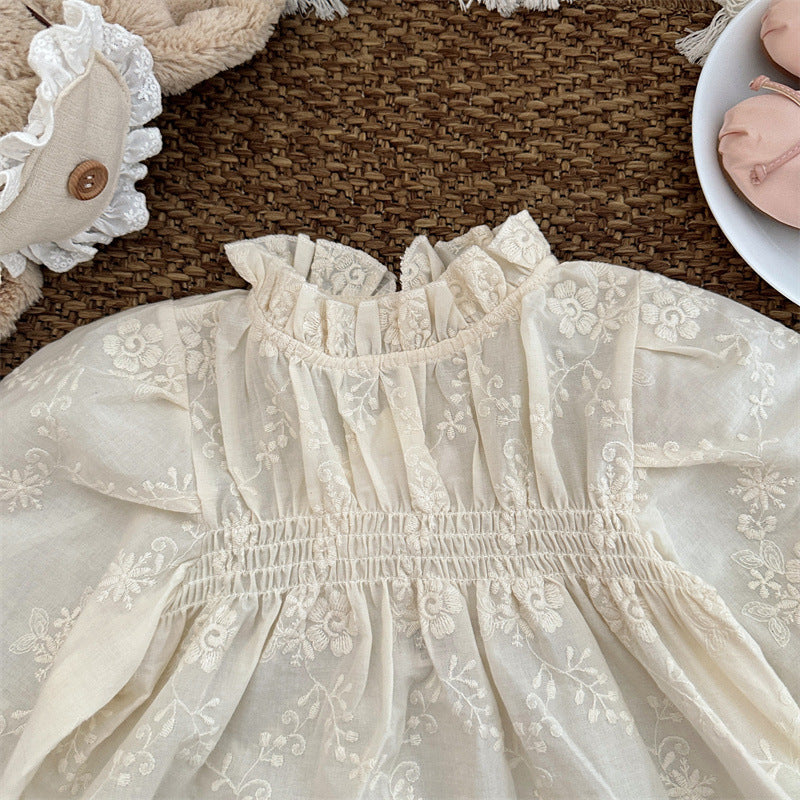 【BABY&KID】刺繍たっぷりフリルネックブラウスSK101445