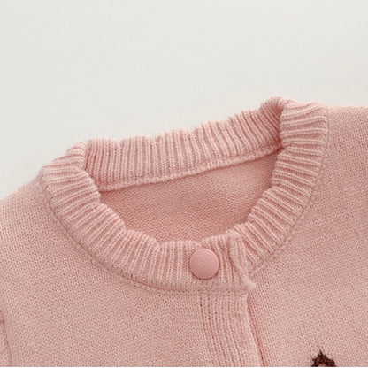 【BABY&KID】韓国風刺繍ニットロンパース、カーディガンSK101835