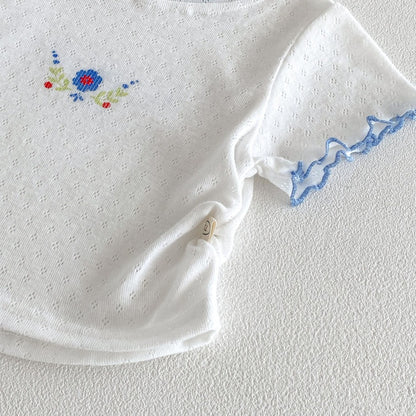 【BABY&KID】夏新作花刺繍ワンピース、サロペット、TシャツSK105903