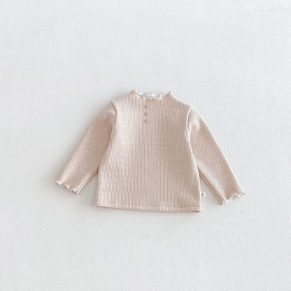 【BABY&KID】冬新作無地リブ裏起毛トップスSK108511