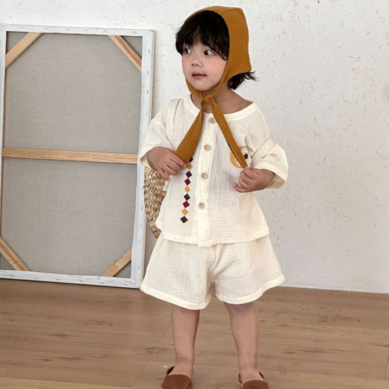 【BABY&KID】夏新作コットンガーゼセットアップ、ワンピースSK104719