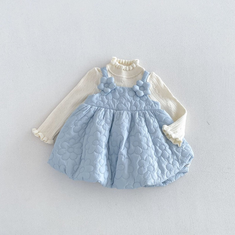 【BABY&KID】冬新作厚手フラワーワンピース、ハイネックニットSK107725