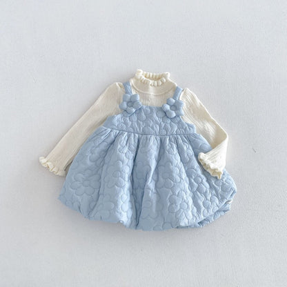 【BABY&KID】冬新作厚手フラワーワンピース、ハイネックニットSK107725