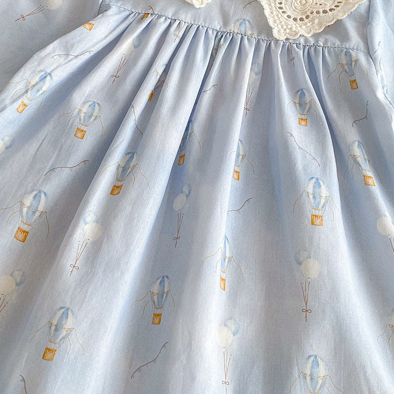 【姉妹服】バルーン刺繍襟ロンパース、ワンピースSK101116