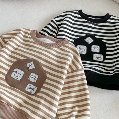 【BABY&KID】冬新作 厚手ボーダースウェットSK102016