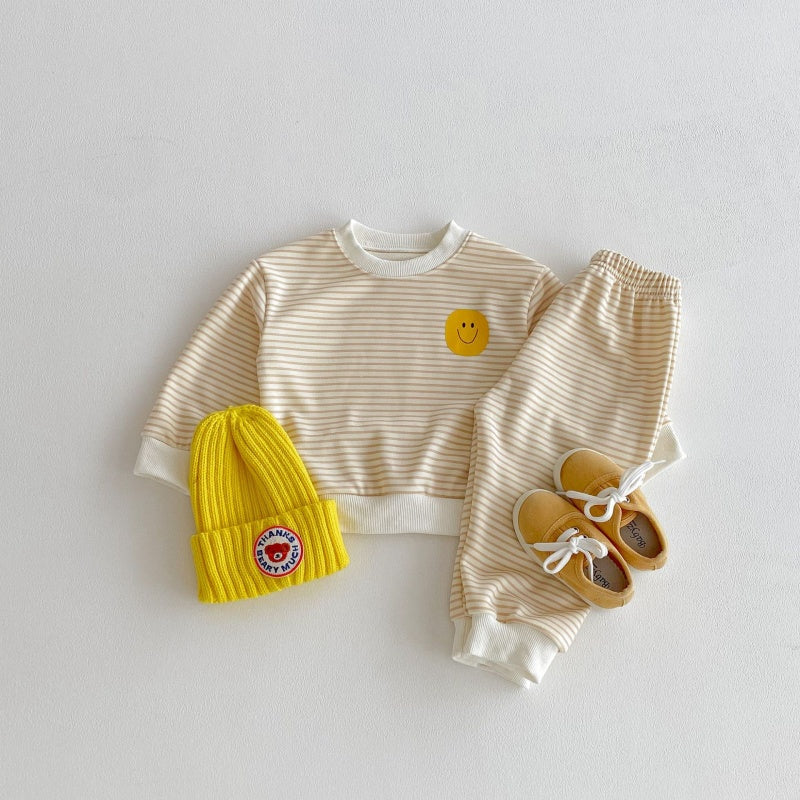 【BABY&KID】にこちゃんボーダーセットアップSK104017