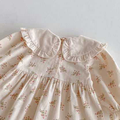 【BABY&KID】アプリコット小花柄ワンピースSK011019