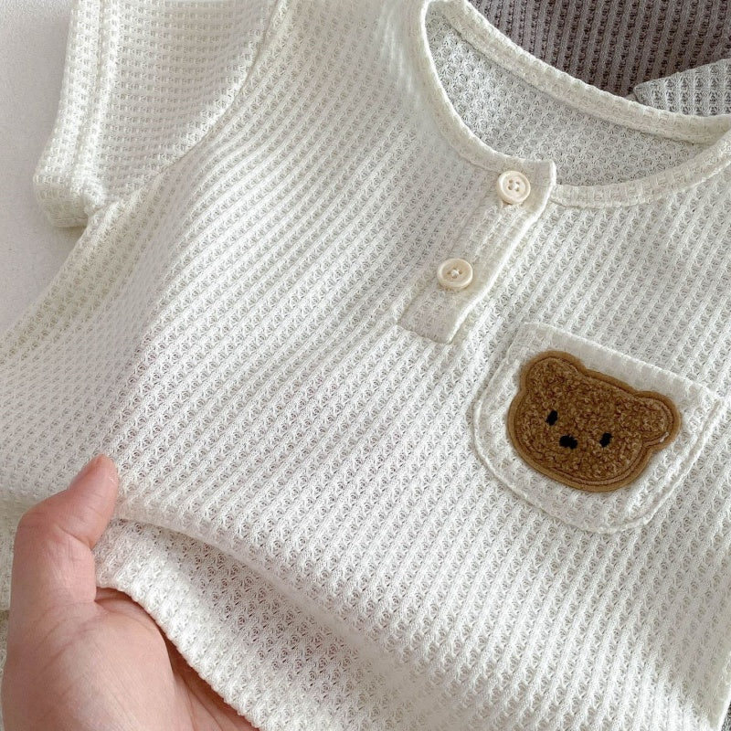 【BABY&KID】夏新作ワッフルくまセットアップSK105019