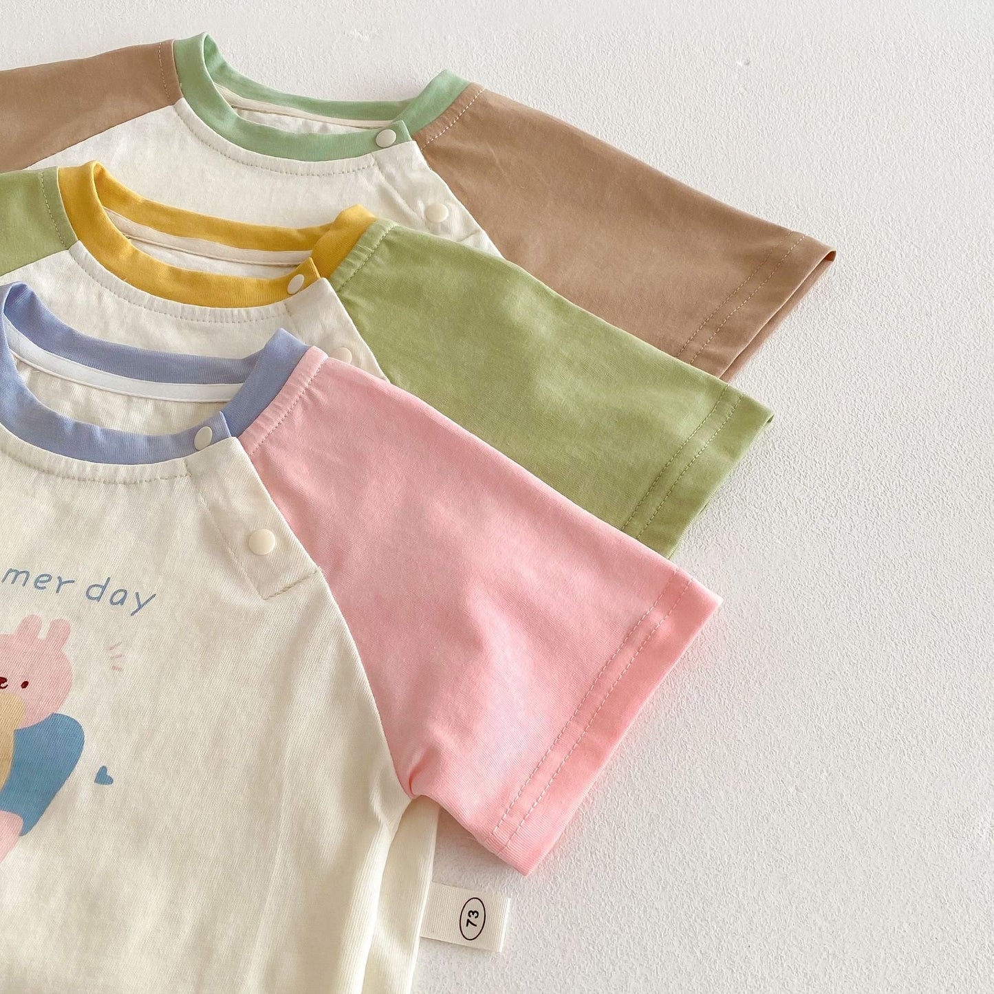 【BABY&KID】夏新作  カラーバリカートゥーンセットアップSK061807