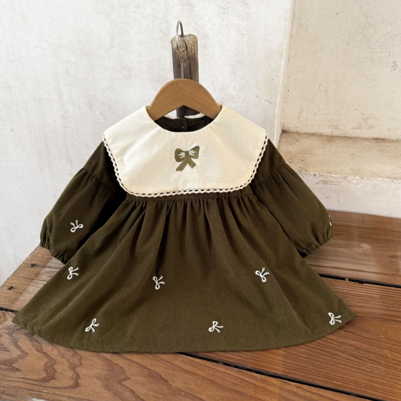 【BABY&KID】コーデュロイ蝶結びワンピースSK011002