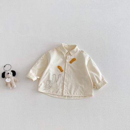 【BABY&KID】韓国風どうぶつ柄シャツSK104115