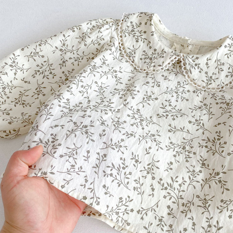 【BABY&KID】刺繍ベストワンピース/小花柄ブラウスSK011028
