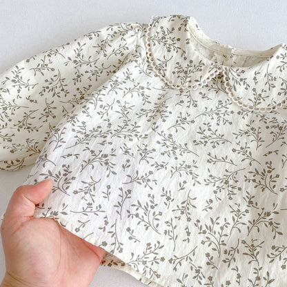 【BABY&KID】刺繍ベストワンピース/小花柄ブラウスSK011028