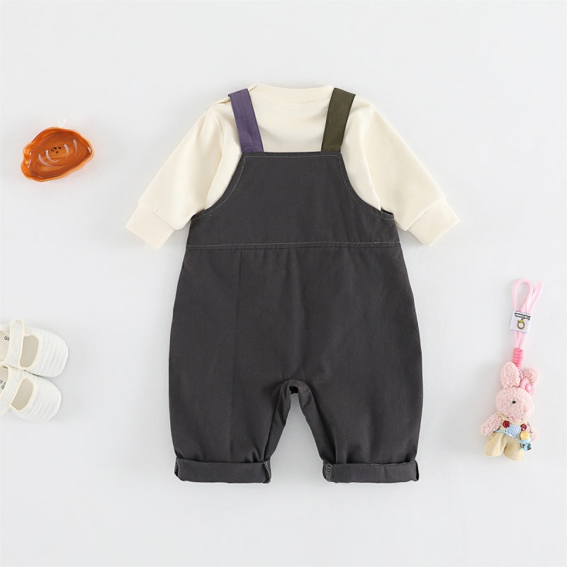【BABY】ロゴサロペット＆長袖トップスSK106716