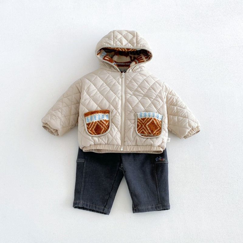 【BABY&KID】冬新作リバーシブル配色中綿ジャケットSK108518