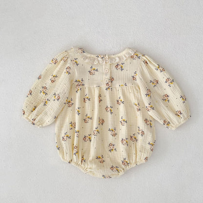 【BABY&KID】フリル襟小花柄ロンパース、ワンピースSK107913
