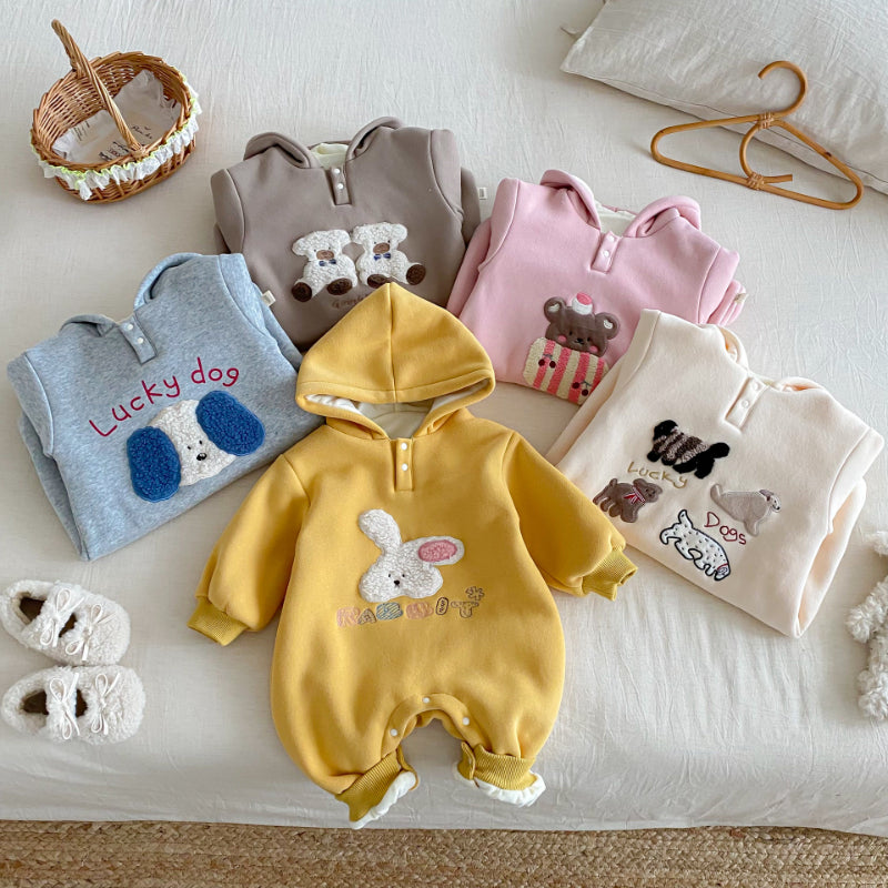 【BABY】冬新作アニマル刺繍カバーオールSK102909