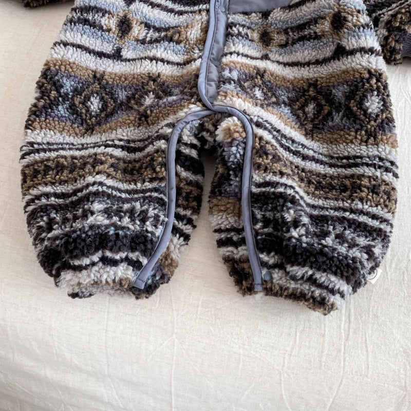 【BABY】レトロフード裏起毛カバーオールSK102927