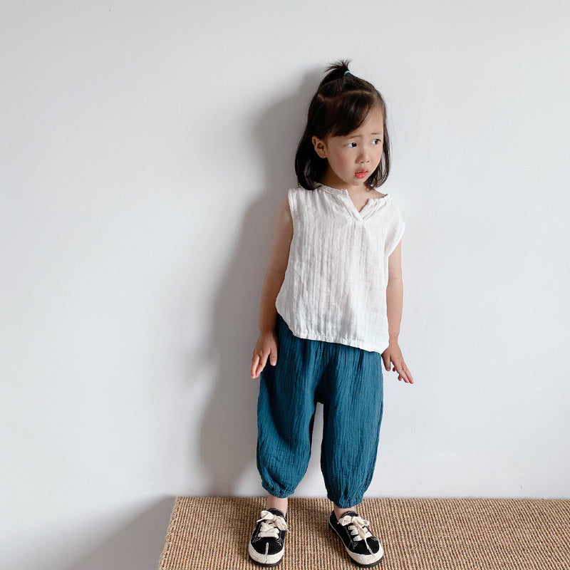 【BABY&KID】夏新作 韓国風ノースリーブトップスSK080809
