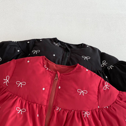 【BABY&KID】冬新作蝶結び刺繍中綿アウターSK103022