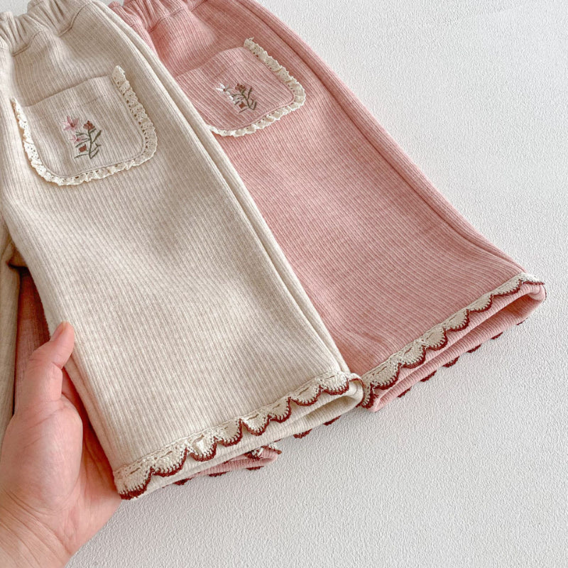 【BABY&KID】冬新作刺繍入りあったかカジュアルパンツSK103028