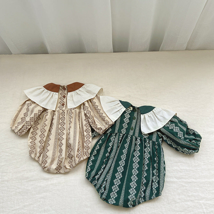 【BABY】韓国風 プリンセス花柄ロンパースSK031903