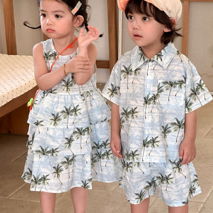 【BABY&KID】夏新作リゾート風セットアップ、ワンピースSK104706