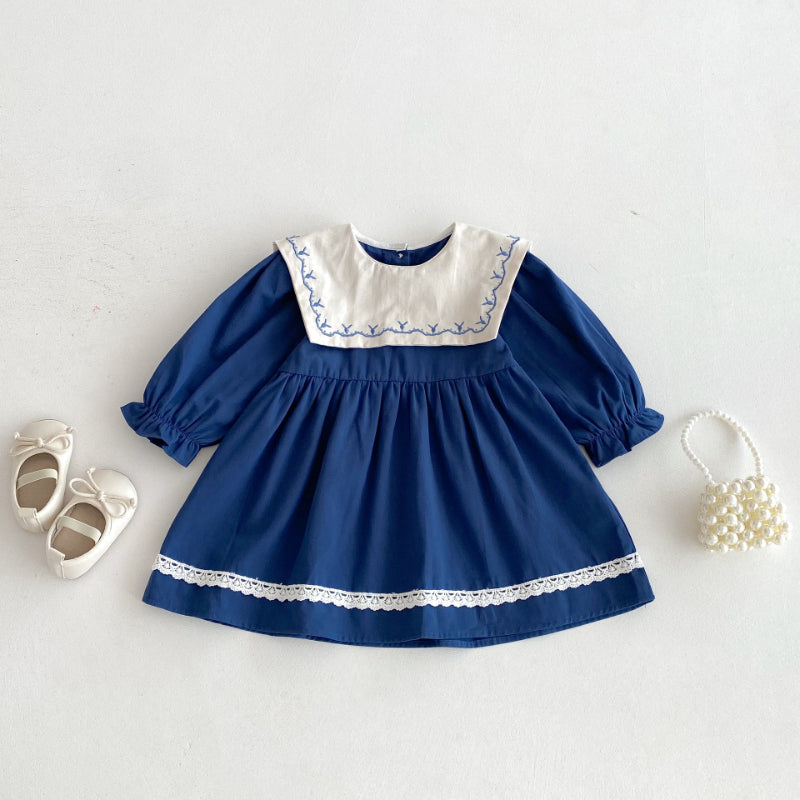 【BABY&KID】レースラペル刺繍ワンピースSK011018