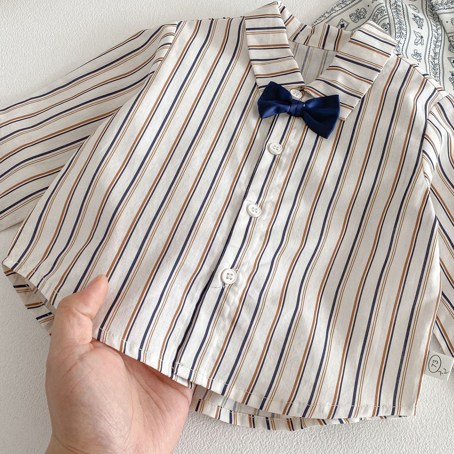 【BABY&KID】韓国風リボンタイシャツ、サロペットパンツSK103521