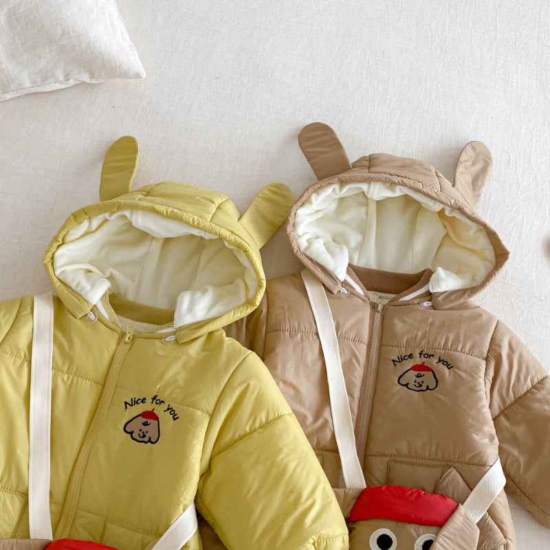 【BABY】取り外しフード裏起毛カバーオール＆バッグセットSK102913