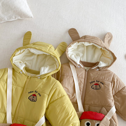 【BABY】取り外しフード裏起毛カバーオール＆バッグセットSK102913