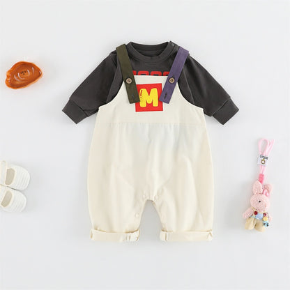 【BABY】ロゴサロペット＆長袖トップスSK106716
