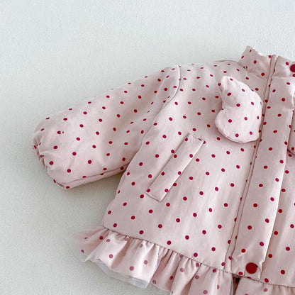 【BABY&KID】冬新作かわいいドット中綿ジャケットSK108514