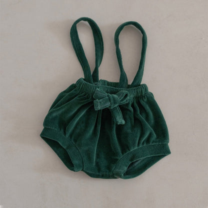 【BABY】韓国風ベロアサロペット、帽子SK102819