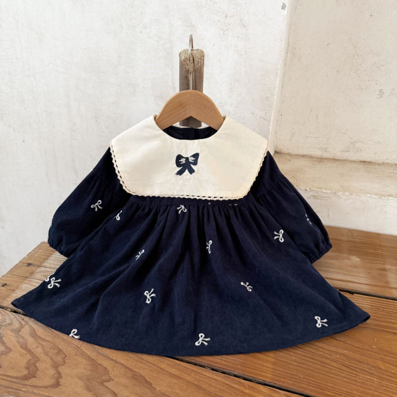 【BABY&KID】コーデュロイ蝶結びワンピースSK011002