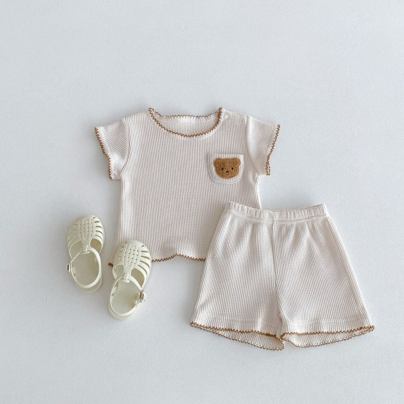 【BABY】夏新作 くま刺繍セットアップSK080305