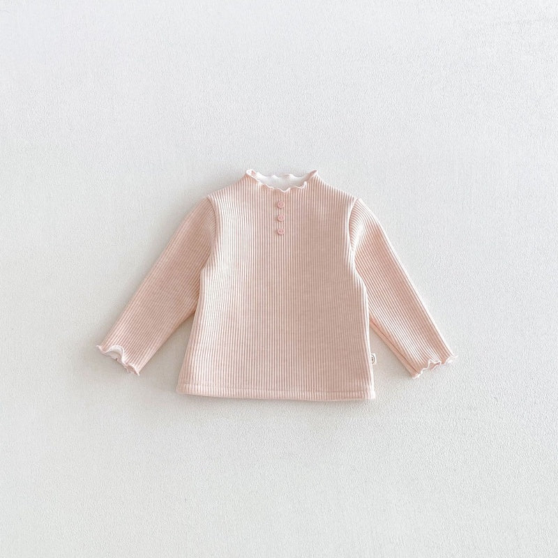 【BABY&KID】冬新作無地リブ裏起毛トップスSK108511