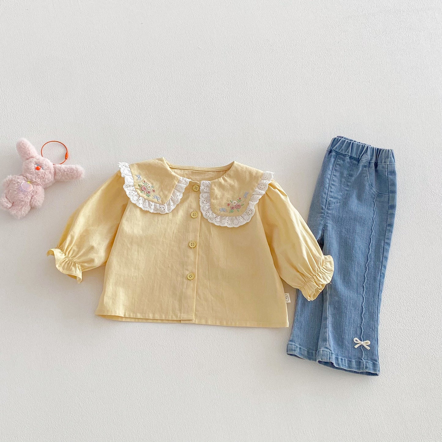 【BABY&KID】レース小花柄ドールカラーシャツSK103509