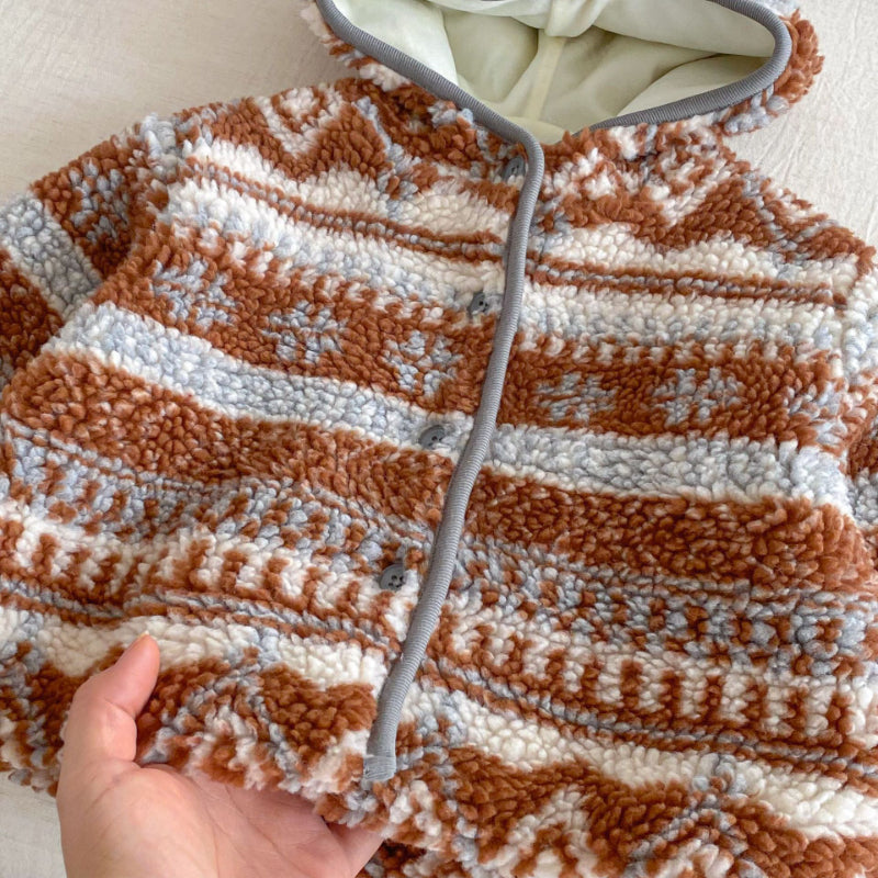 【BABY&KID】冬新作レトロ裏起毛ジャカードジャケットSK102902