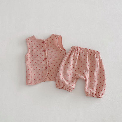 【BABY&KID】夏新作シンプルドットセットアップSK104620