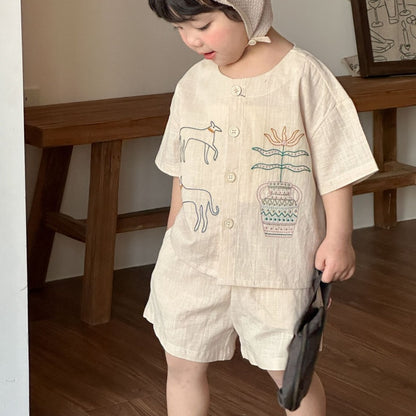 【BABY&KID】夏新作刺繍セットアップ、ワンピースSK104722