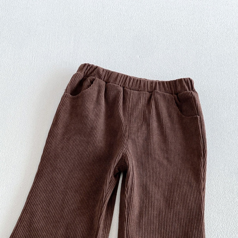 【BABY&KID】パフスリーブシャツ、刺繍サロペット、フレアパンツSK107213