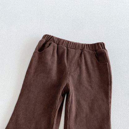 【BABY&KID】パフスリーブシャツ、刺繍サロペット、フレアパンツSK107213