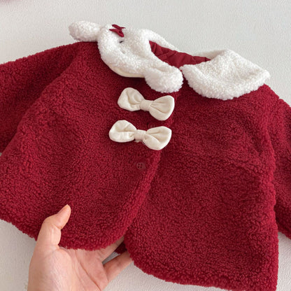 【BABY&KID】冬新作蝶結びカラーコート＆スカートSK103020