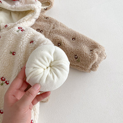 【BABY&KID】冬新作蝶結び＆小花柄キルティングコートSK102904