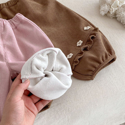 【BABY&KID】冬新作小花裏起毛パンツSK102519