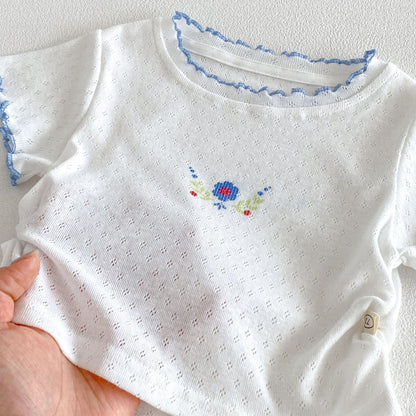 【BABY&KID】夏新作花刺繍ワンピース、サロペット、TシャツSK105903