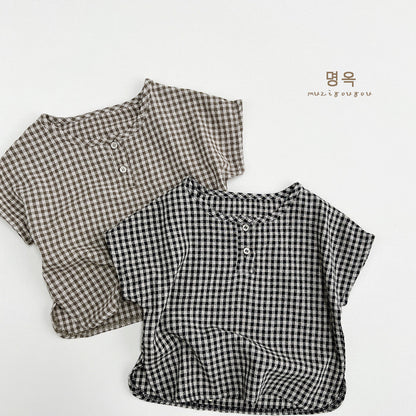 【BABY&KID】夏新作 韓国風チェックシャツSK080816
