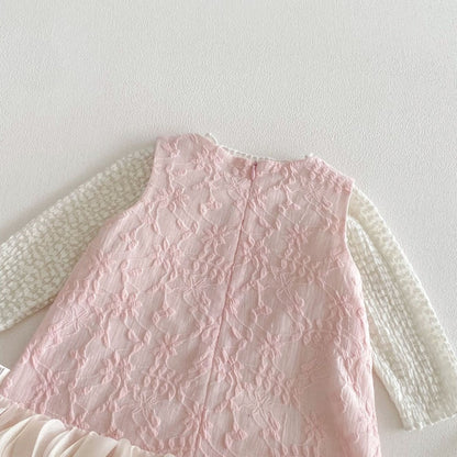 【BABY&KID】ジャカード蝶結びノースリーブワンピースSK104319