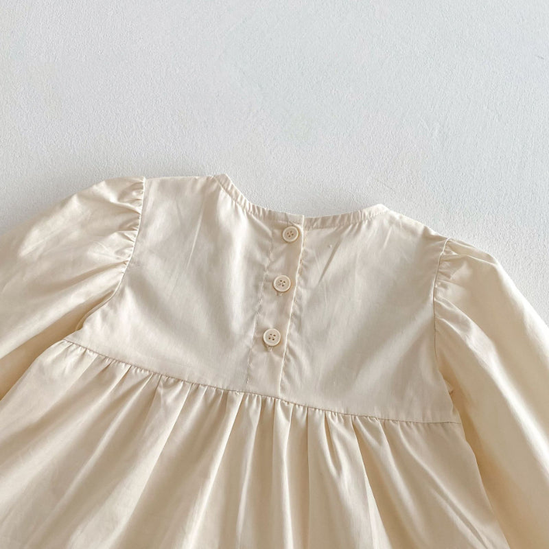 【BABY&KID】長袖花柄刺繍ワンピースSK011004